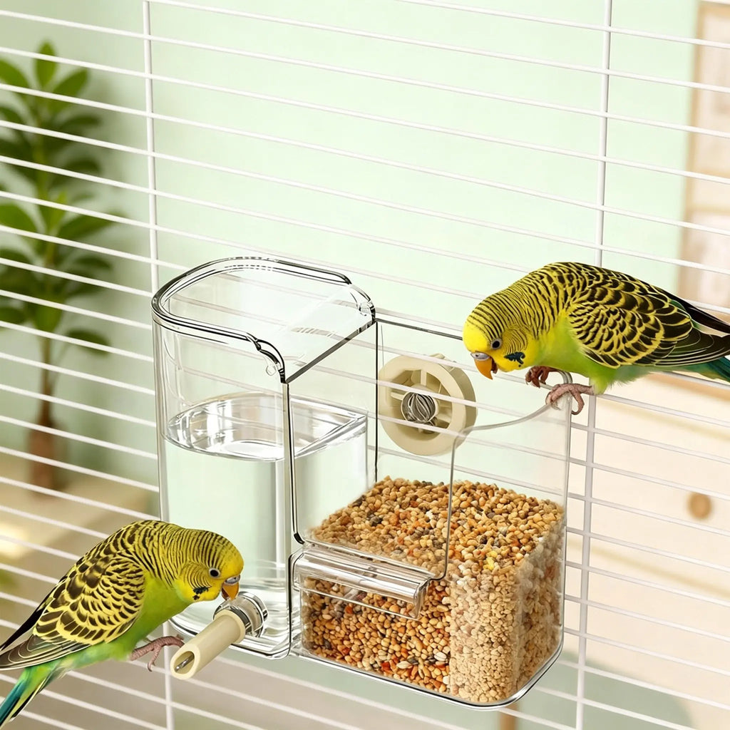 2-in-1 Bird Feeder & Water Dispenser – Automatic Food & Water Station for Small Birds