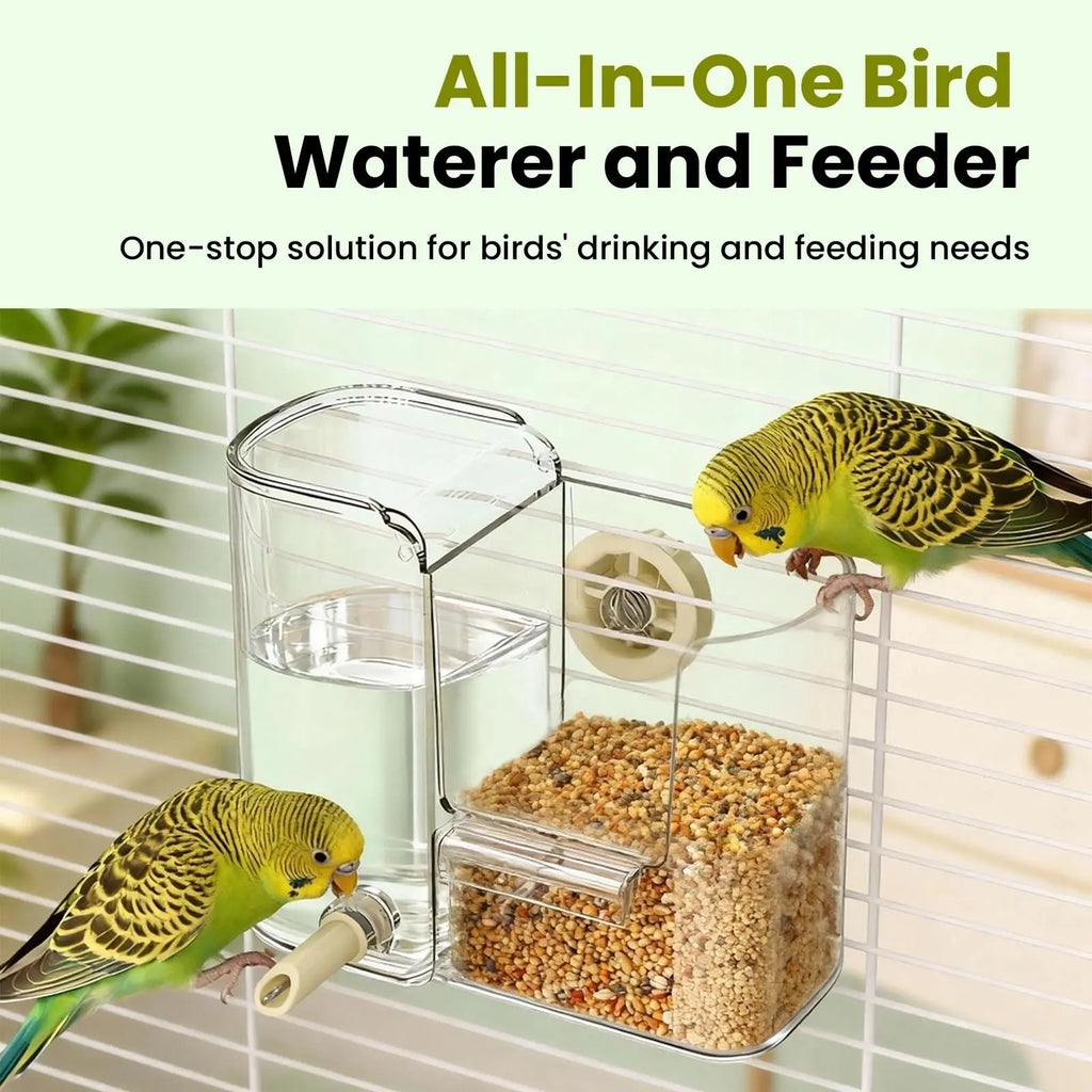 2-in-1 Bird Feeder & Water Dispenser – Automatic Food & Water Station for Small Birds