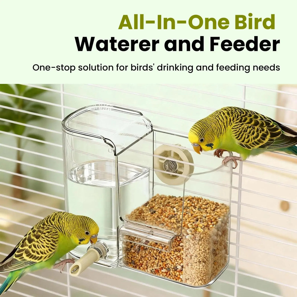 2-in-1 Bird Feeder & Water Dispenser – Automatic Food & Water Station for Small Birds