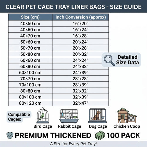 100-Pack Disposable Bird Cage Liner Bags – Thickened, Leak-Proof & Easy to Replace