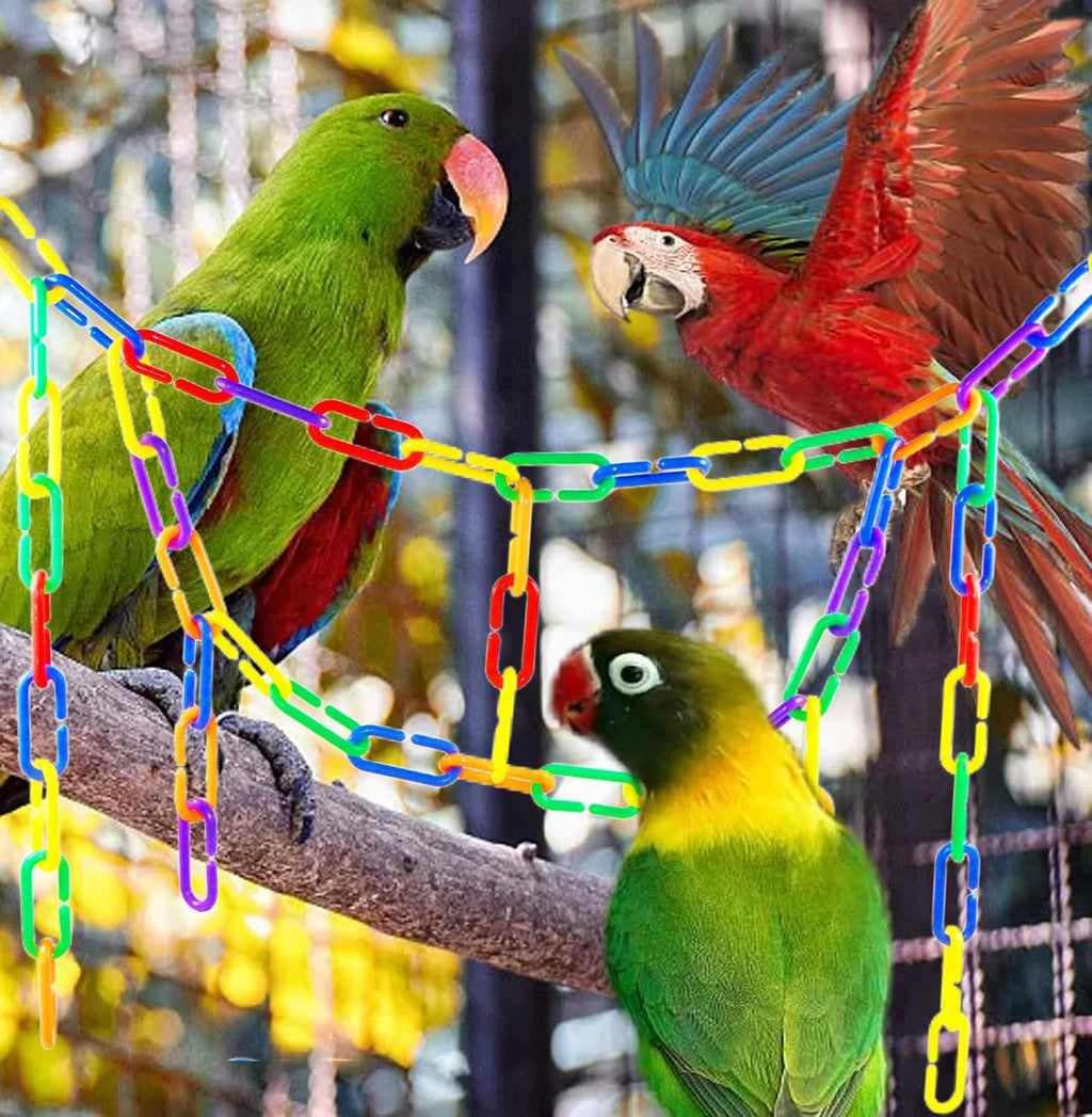 200-Piece Rainbow C-Link Bird Toy Set – Non-Toxic Plastic Chain Links for Budgies, Parakeets & Small Pets