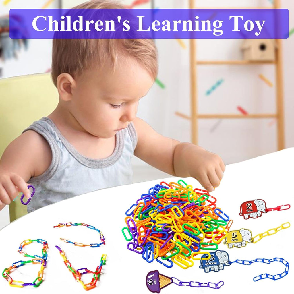 200-Piece Rainbow C-Link Bird Toy Set – Non-Toxic Plastic Chain Links for Budgies, Parakeets & Small Pets