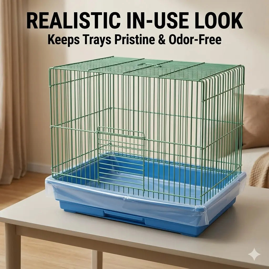 100-Pack Disposable Bird Cage Liner Bags – Thickened, Leak-Proof & Easy to Replace