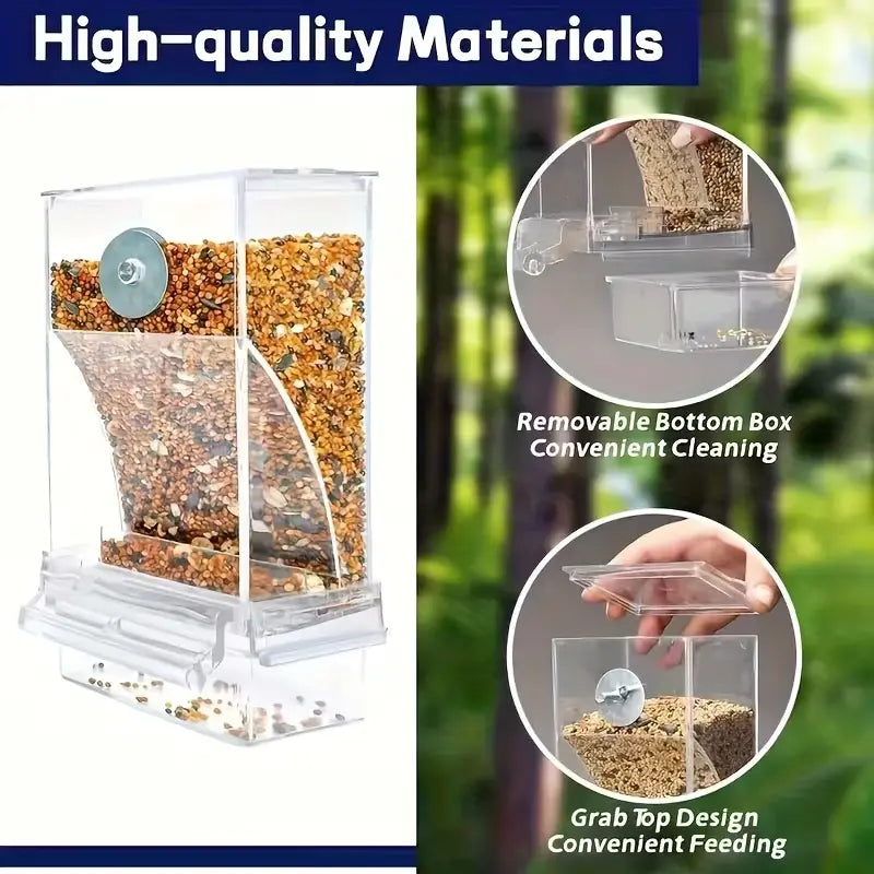 No-Mess Anti-Spill Bird Seed Feeder – 7-Day Capacity Feeder for Budgies, Cockatiels & Small Parrots